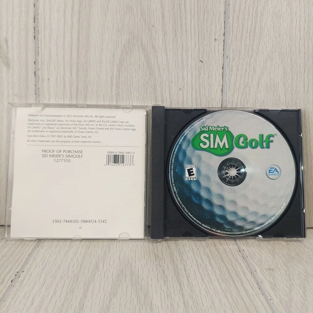 Electronic Arts Sid Meier's SimGolf PC Computer Game Windows 2002 CD Simulation